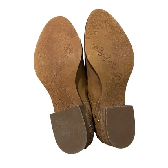 Naughty Monkey Leather Studded Pull On Boots Brown Boho - Picture 6 of 8